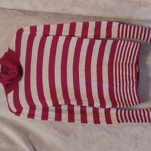 AMERICAN EAGLE women turtleneck sweater.  Gray and burgundy stripe, sz M